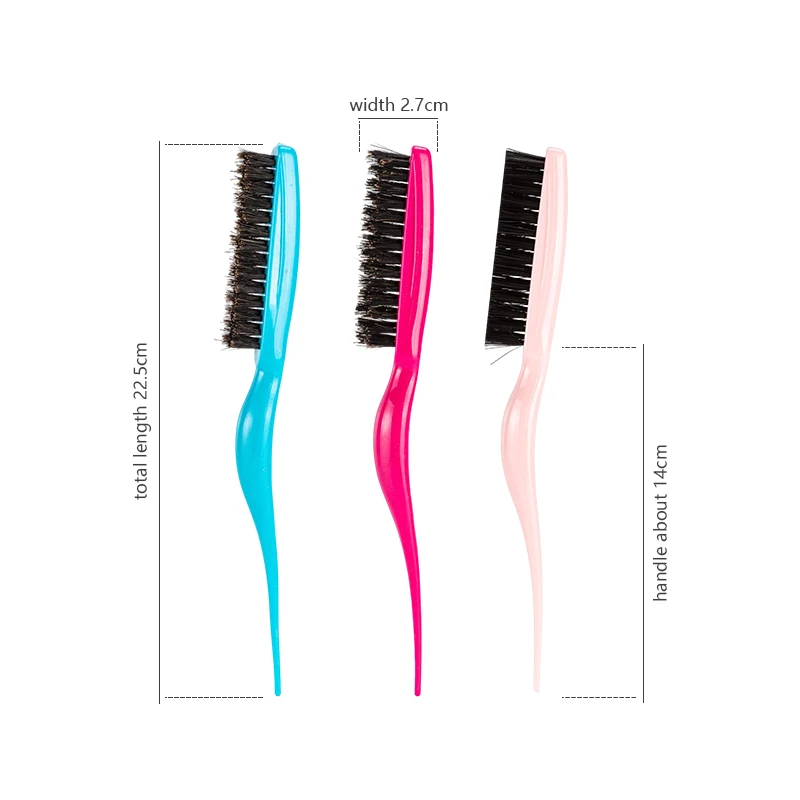 1PC Hair Brushes Comb Boar Bristle Hair Detangling Curly Comb Styling Tools Salon Teasing Back Combing Slim Line Styling Tools