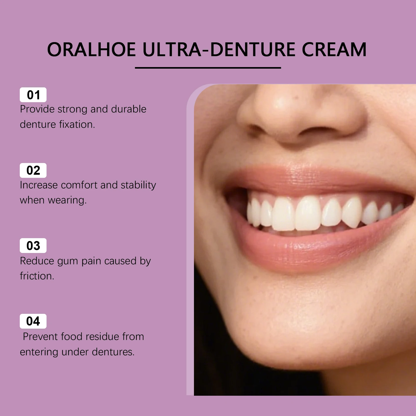 Dental Fixation Adhesive Natural Fit Comfortable Relieve Gum Pain and Irritation Long-Lasting Effect Professional Dentures Glue