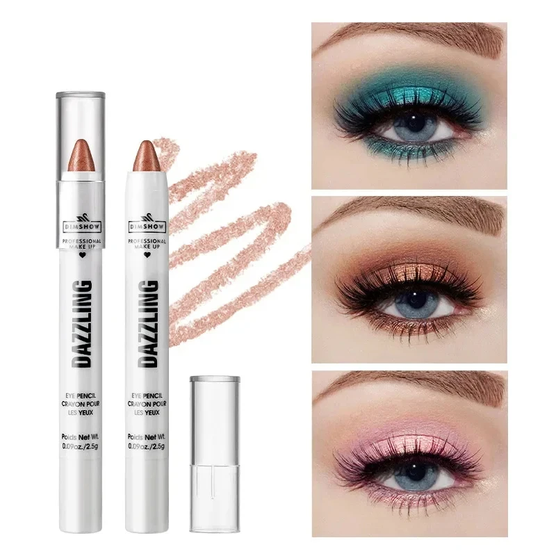 12 Colors Pearlescent Eyeshadow Pencil Waterproof Long Lasting Glitter Shimmer Eye Shadow Pen Eyeliner Stick Eyes Makeup Tools