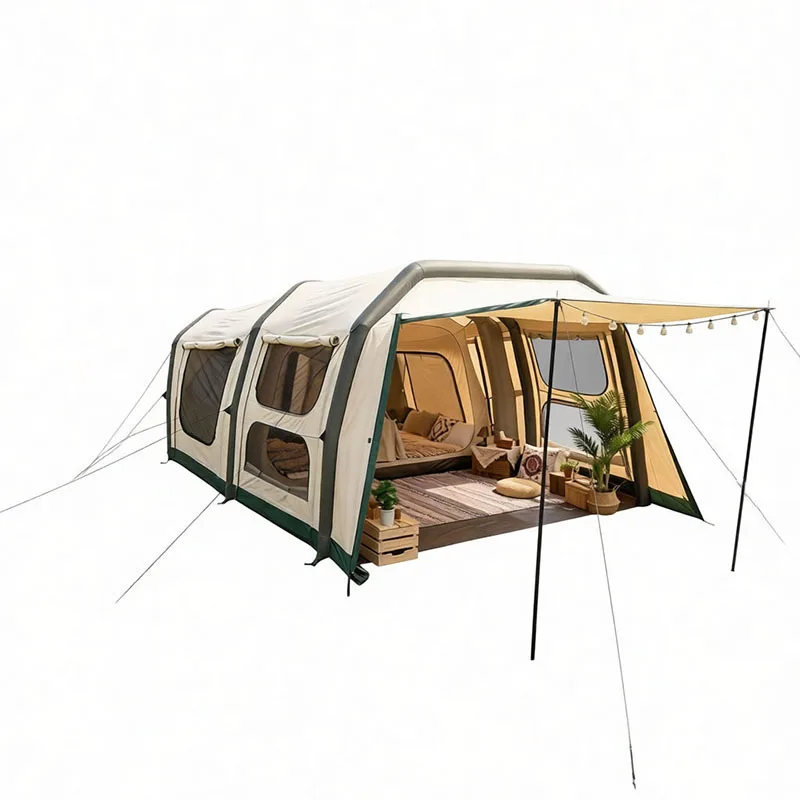 

outdoor sunshade and sun protection double-layer folding portable one-bedroom and one-living room inflatable tent
