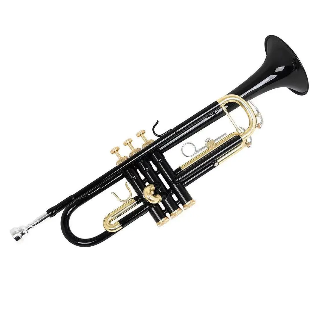 Black and Gold Brass Trumpet Instruments with B-tone and Three Tone Numbers, Beginner's Performance, Grading Band