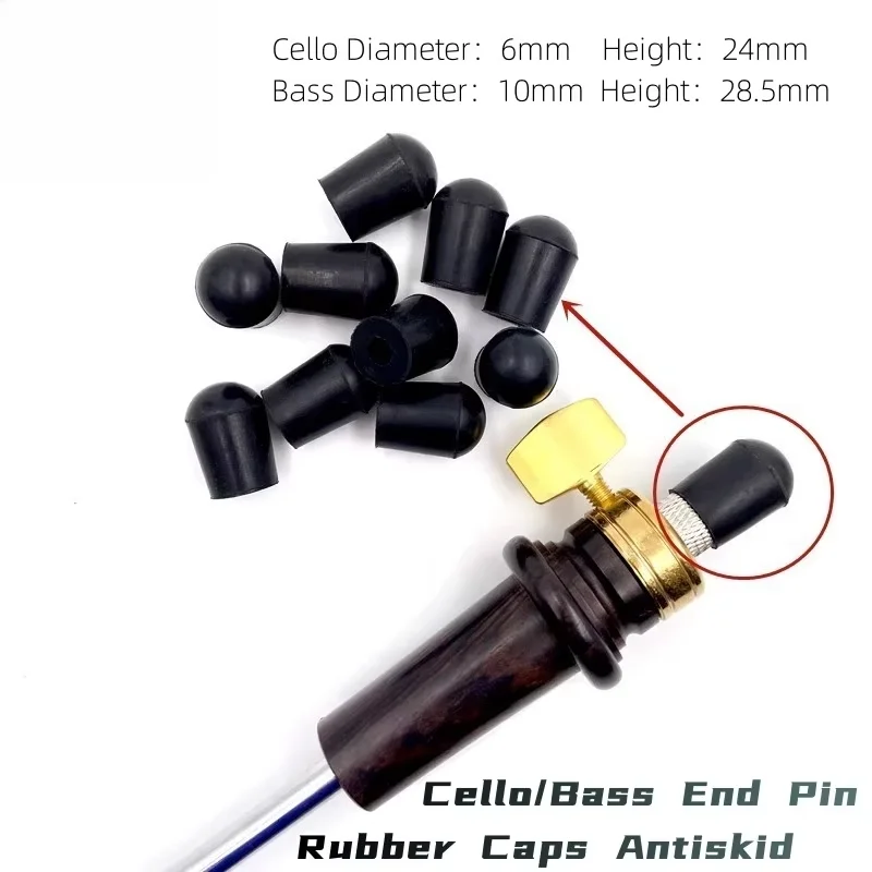 5pcs Cello End Pin Rubber Cello Tail Pin Tip Cap Protector Non-slip Mat For Cello Bass