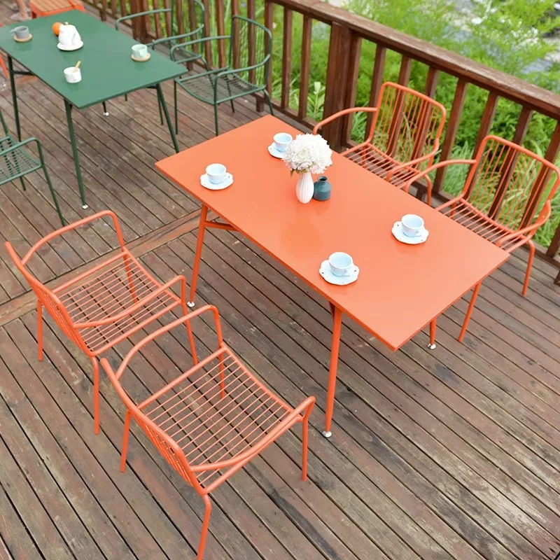 

Outdoor tables and chairs Homestay Internet celebrity Milk tea shop rattan chair modern simple leisure