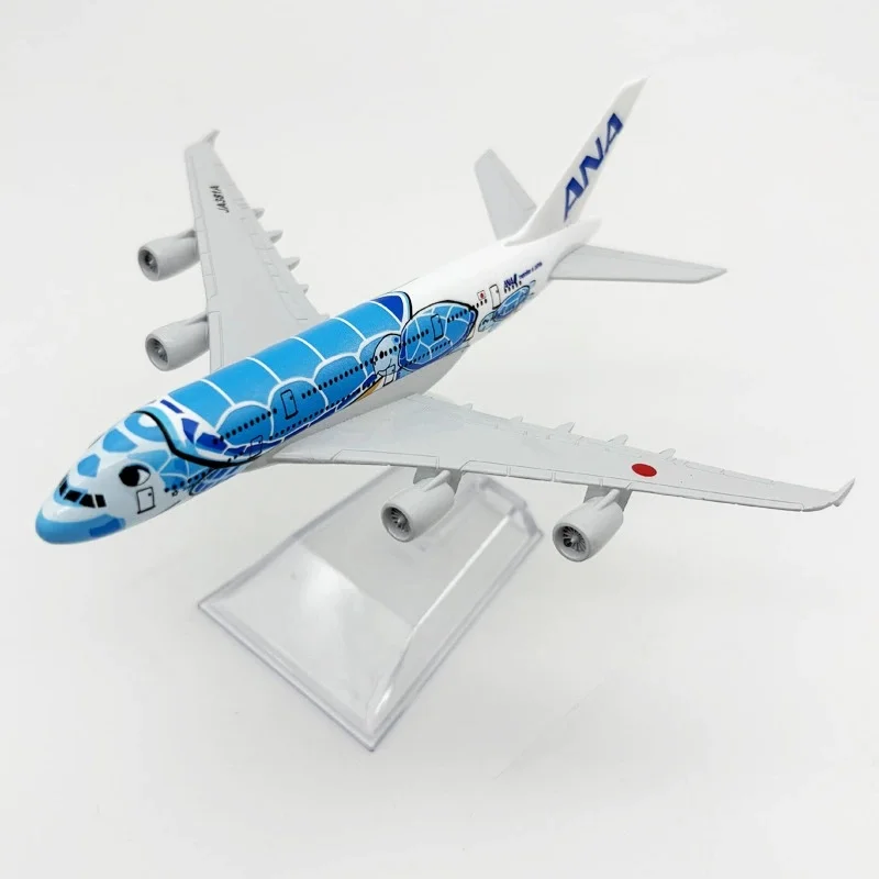 1/400 Scale 16/20CM ANA Sea Turtle Painting A380 Airplane Model