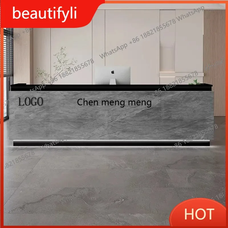 A139 Cafe Counter Reception Desk Hairdressing Market Counter Table Reception Desk Business Beauty Salon Muebles Commercial Furni