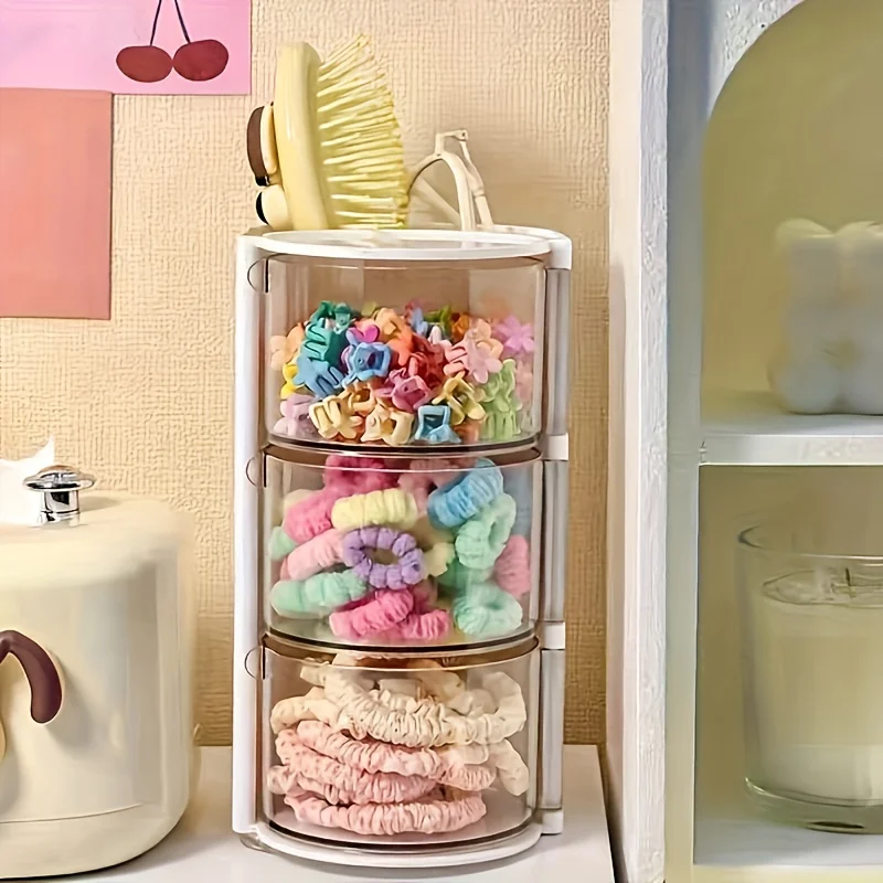 Drehbare Kosmetik-Aufbewahrungsbox, Geeignet für die Aufbewahrung von Make-up-Pinseln, Puderquasten, Wattestäbchen und als Schreibtisch-Aufbewahrungsbox – Detail 3