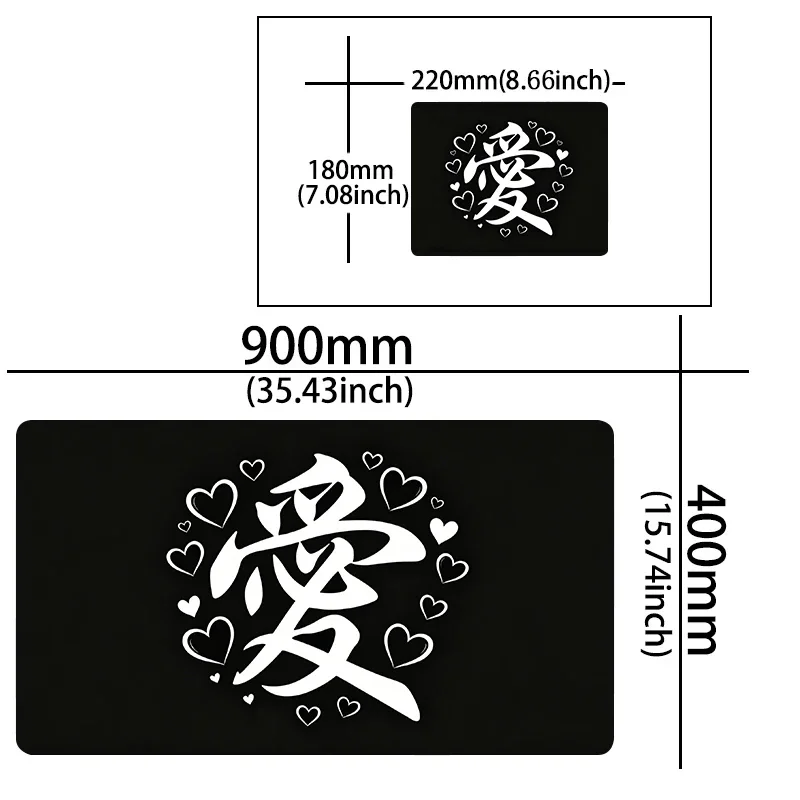 Chinese Character Love Mouse Pad Office Keyboard Mat Locking Edge Gaming Mousepad Deskmat Mause Mat New Office Laptop