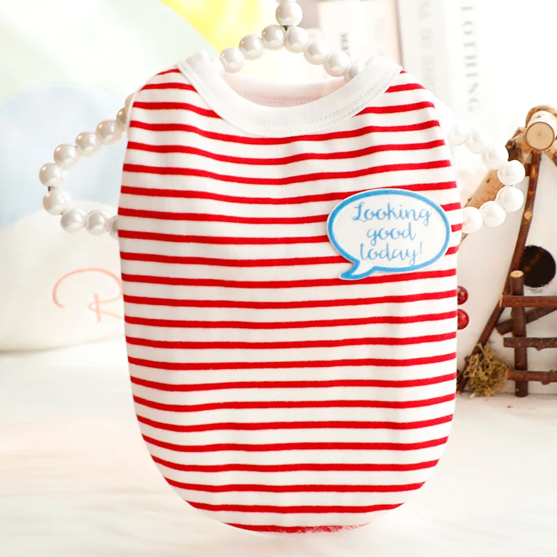 Dog Pet Clothing Striped Lucky Vests for Dogs Clothes Cat Small Cute Thin Spring Summer Fashion Boy Girl Yorkshire Accessories