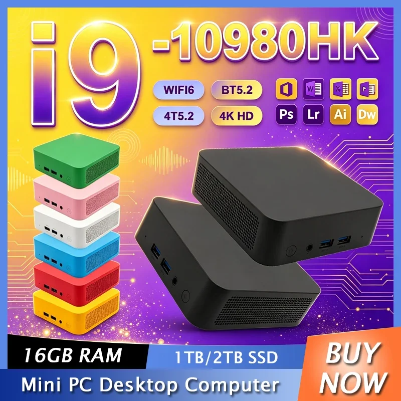 2026 High‑Speed Mini PC Core I9-10980HK Windows 11,16GB RAM 1‑2TB SSD WiFi6 BT5.2 Ideal for Everyday Daily‑work Tasks Home