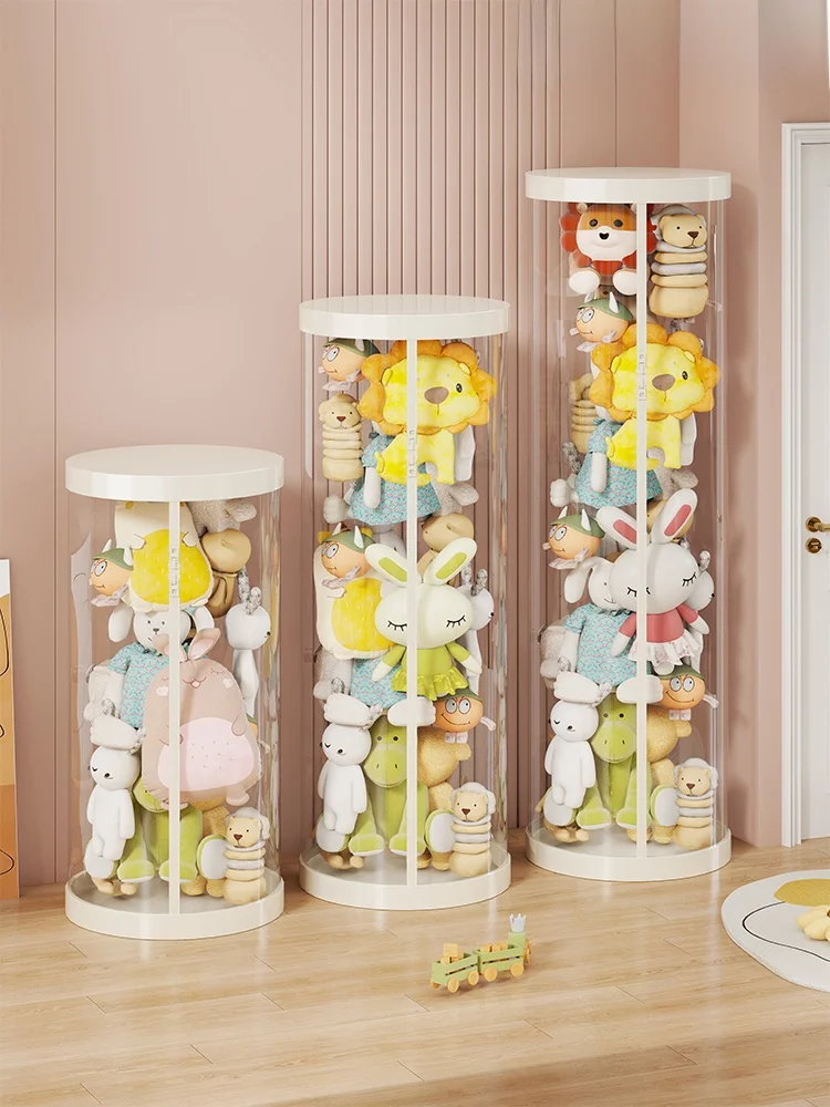 

Вместительный плюшевый контейнер для хранения игрушек с молнией и прозрачным окном, бак для хранения кукол для семейного организации пространства от Ljxz