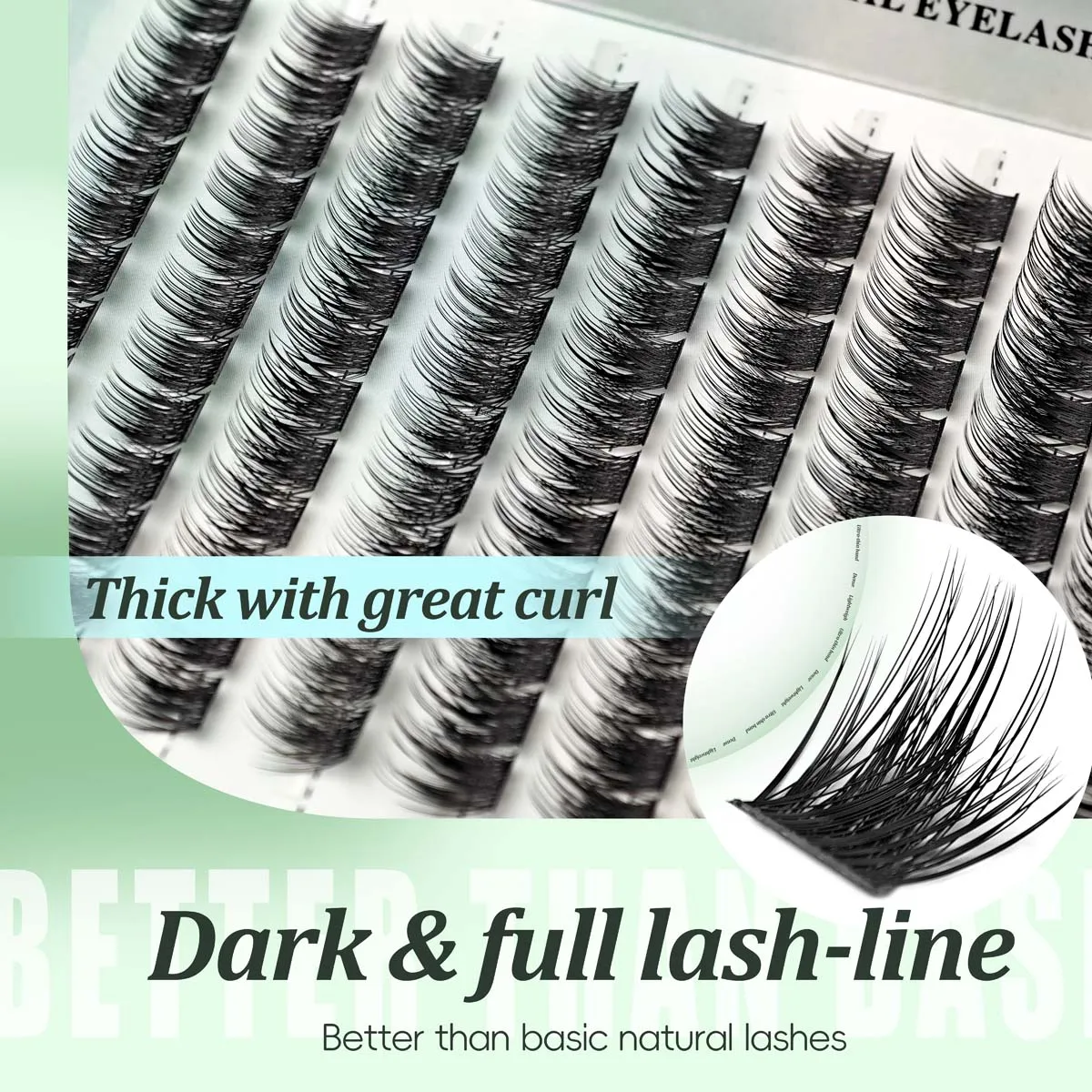 Dense Wide Band Cluster Lashes,120 Clusters,9-13mm Gradient Length,Layered Segmented Strands,Fluffy Voluminous Look