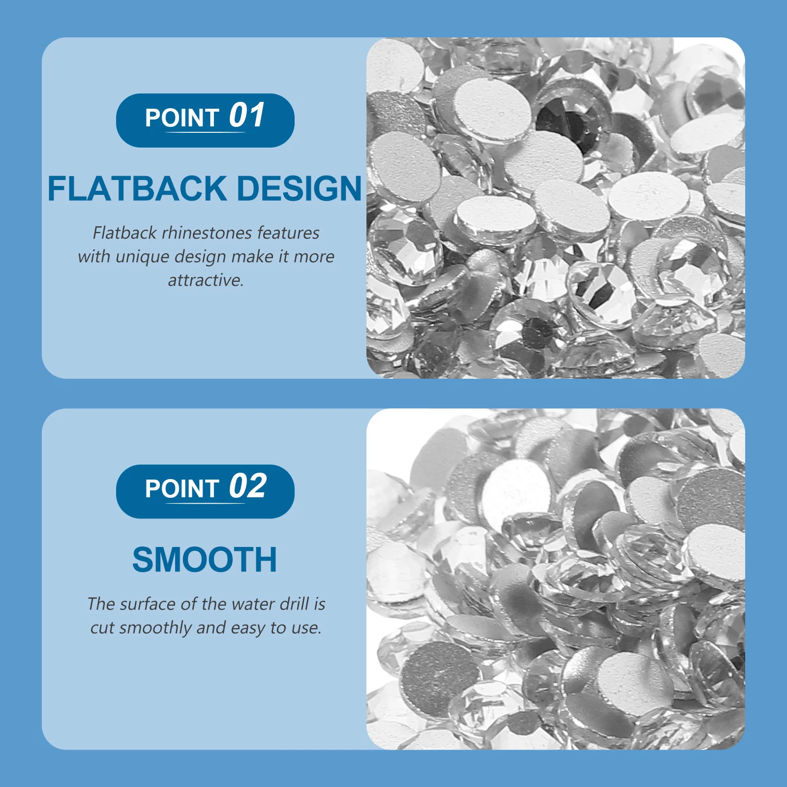 1440 قطعة حفر المياه مسمار الزينة أحجار الراين المسطحة Diy بها بنفسك مانيكير الفن الحرفية الديكور مسمار الملحقات