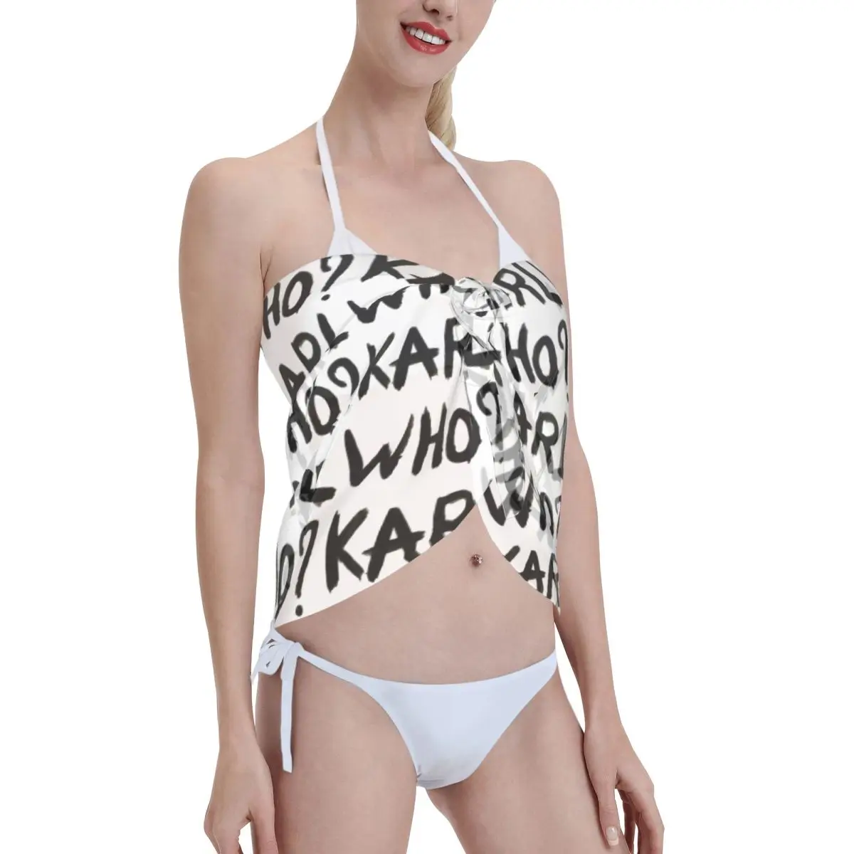 مخصص كارل هو بيكيني الشاطئ التستر التفاف انظر من خلال بيكيني تنورة قصيرة وشاح شيفون للنساء فساتين الشاطئ