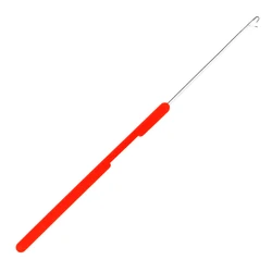 Micro Plastic Latch Crochet Hook Needle Red Color Handle For Braiding Ventilation Needles Hair Extension Making Wig Tools