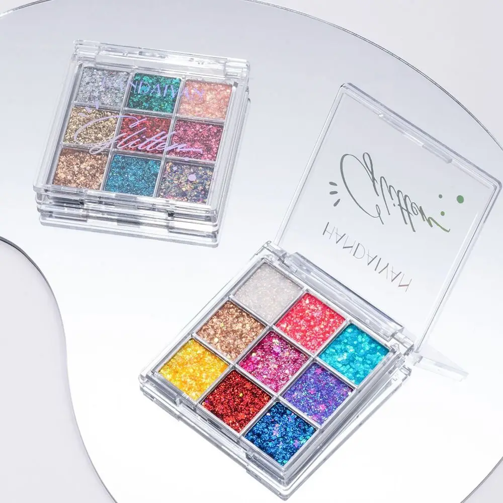 Pigment Cosmetic Cream Sequin Eye Shadow Palette Powder Glue-free Eye Makeup Diamond Shimmer Eyeshadow Glitter Sequin Eyeshadow