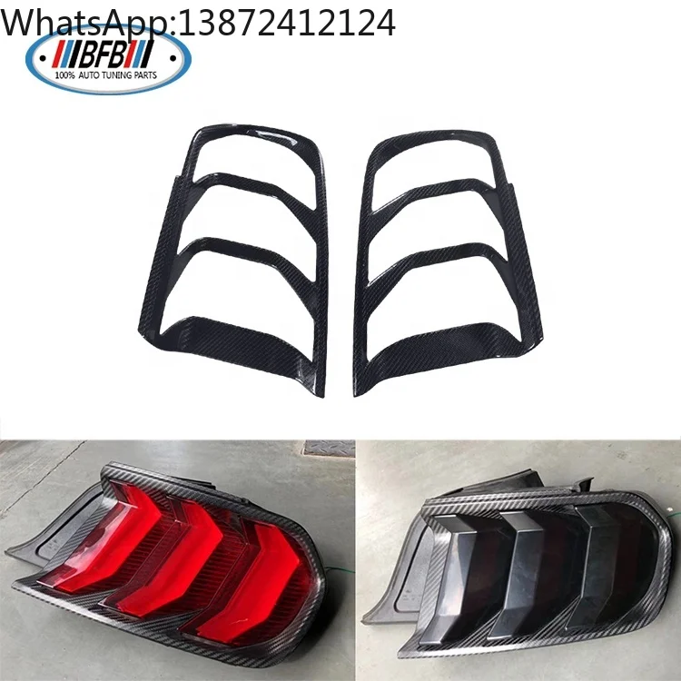 

Car Accessories Real Carbon Fiber Rear Tail Light Bezel Lamp Cover for Ford Mustang 2018-2021