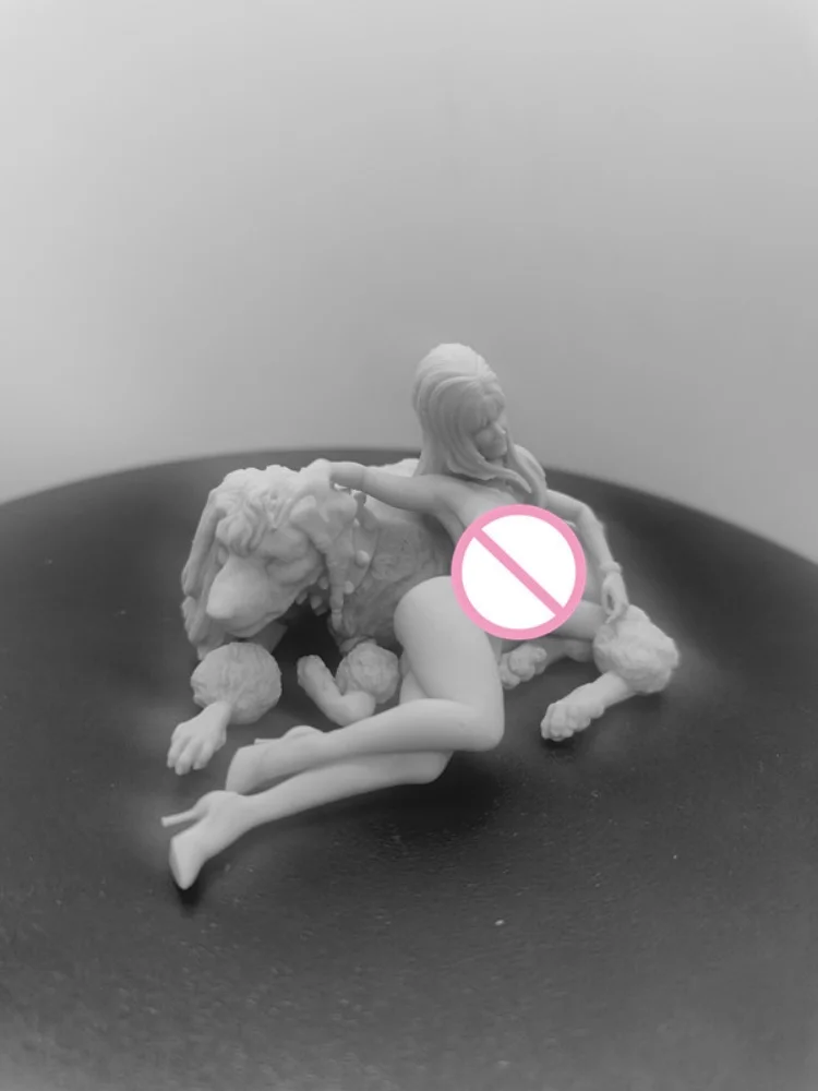 1/24 스케일 레진 피규어 섹시한 귀족 여성 개 위에 누워있는 상태 NSFW 두 가지 버전 조립 모델 키트 미조립 및 미도색 3D 장난감