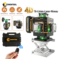 Conentool Laser Lever with Tripod 4 x 360° 16 Line Self Leveling Laser Level Green Lazer Level for Construction, Home Renovation