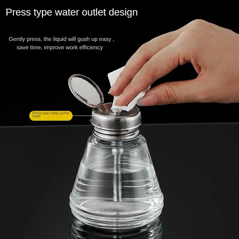 HISEECON 150ml Glass Alcohol Lamp 150ml Fluid Dispenser Glass Alcohol alcohol pump bottle Dispenser Bottle Portable Clean Tools