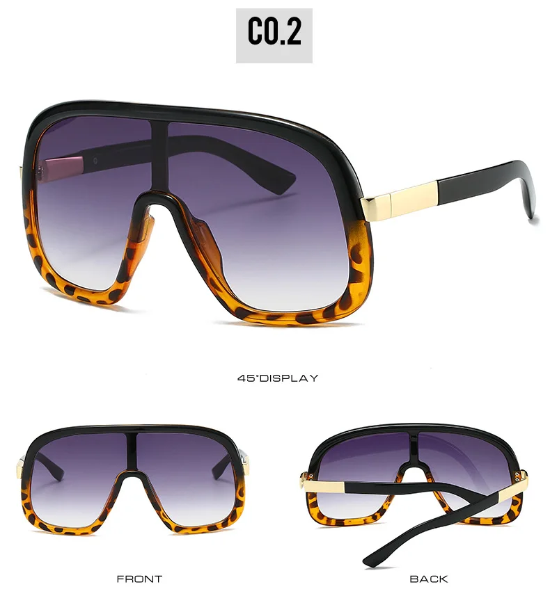 Mode One Piece Shield Sonnenbrille für Frauen Vintage Big Frame Maske Gradient Sonnenbrille Damen Outdoor Driving Shades Uv400 – Detail 15