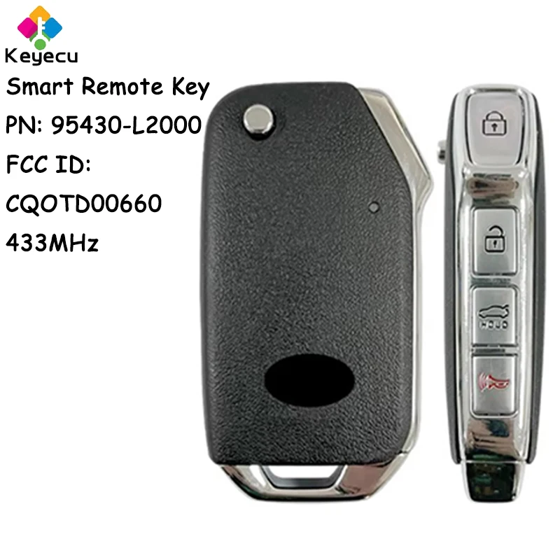 KEYECU OEM Board Smart Remote Control Key With 4 Buttons 433MHz for Kia K5 2021 2022 2023 Fob PN: 95430-L2000 FCC ID: CQOTD00660