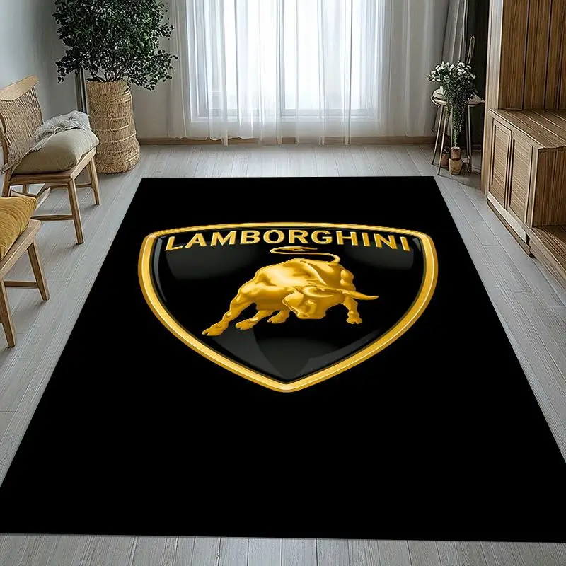 Classic L-Lamborghini Racing Car MOTO Living Room Non-Slip Area Rug Soft Carpet for Bedroom  Playroom Sofa,Home Decor Doormat