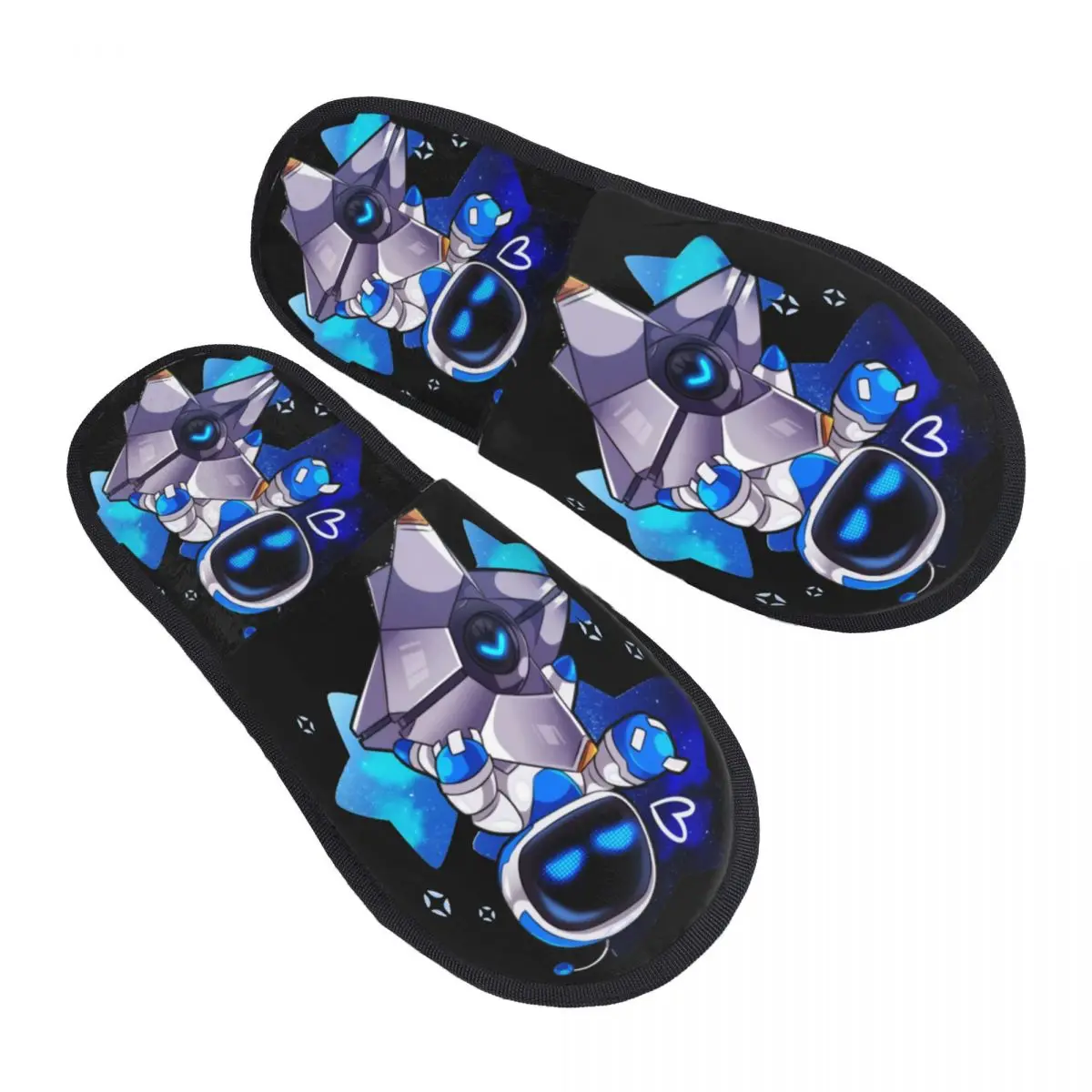 Custom A-Astro Bots Memory Foam Slippers Women Cozy Warm House Slippers