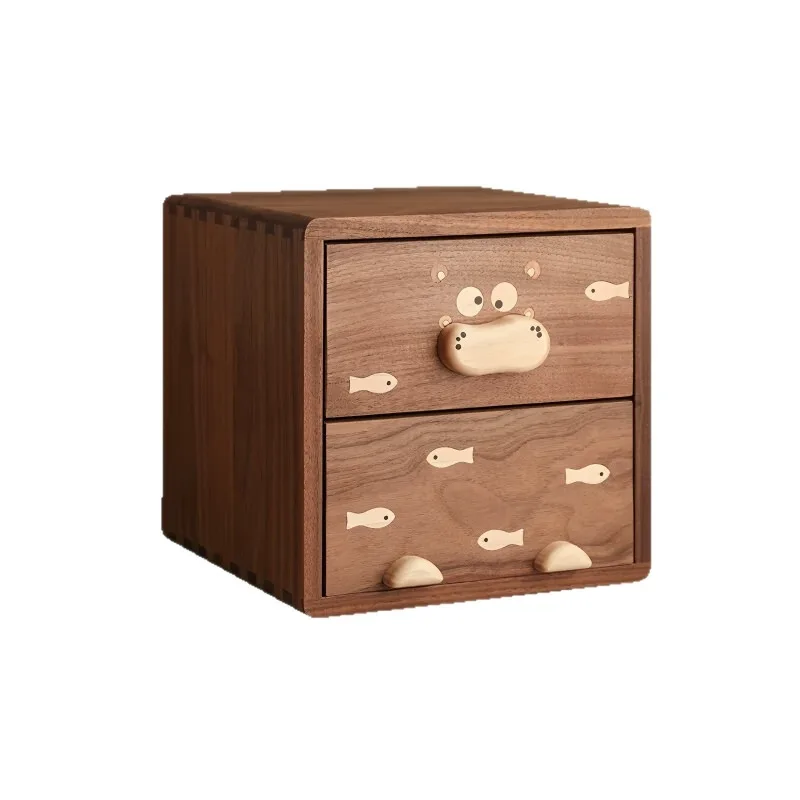 Black walnut desktop storage box, solid wood entryway drawer cabinet, storage cabinet, jewelry box c