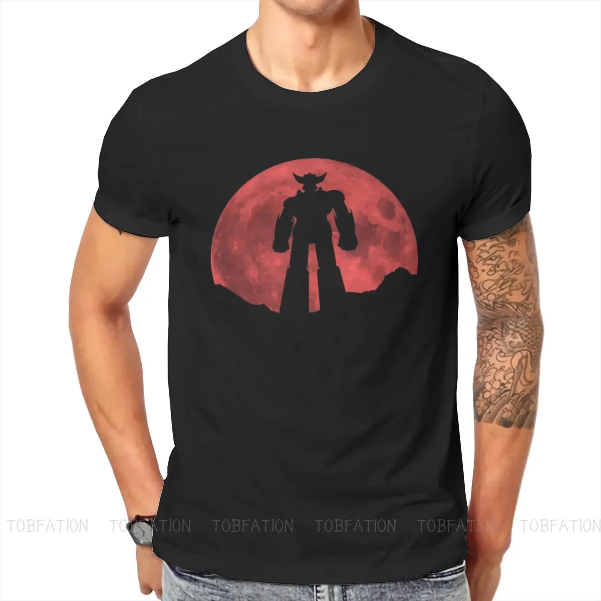 UFO Robot Goldrake Grendizer Anime Red Moon Classic T Shirt Classic Grunge Summer Loose Cotton Men Cloth Harajuku O-Neck TShirt