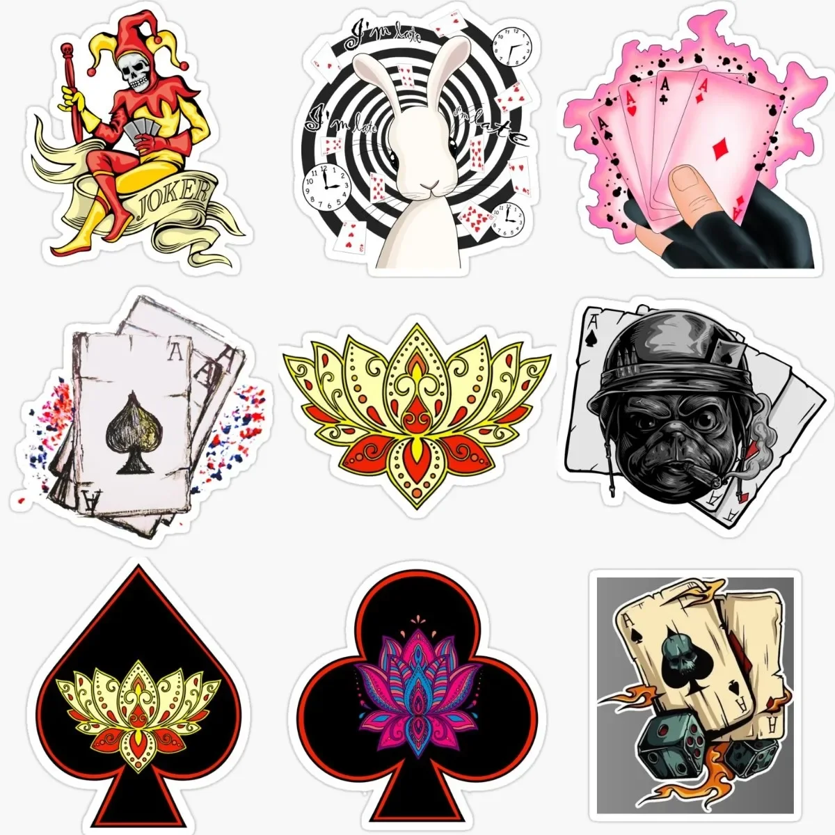 

Playing Card Spade Club Joker PVC Creative Stickers for Decorate Wall Room Truck Car Bumper Van Bicycle Table Decal Accessories