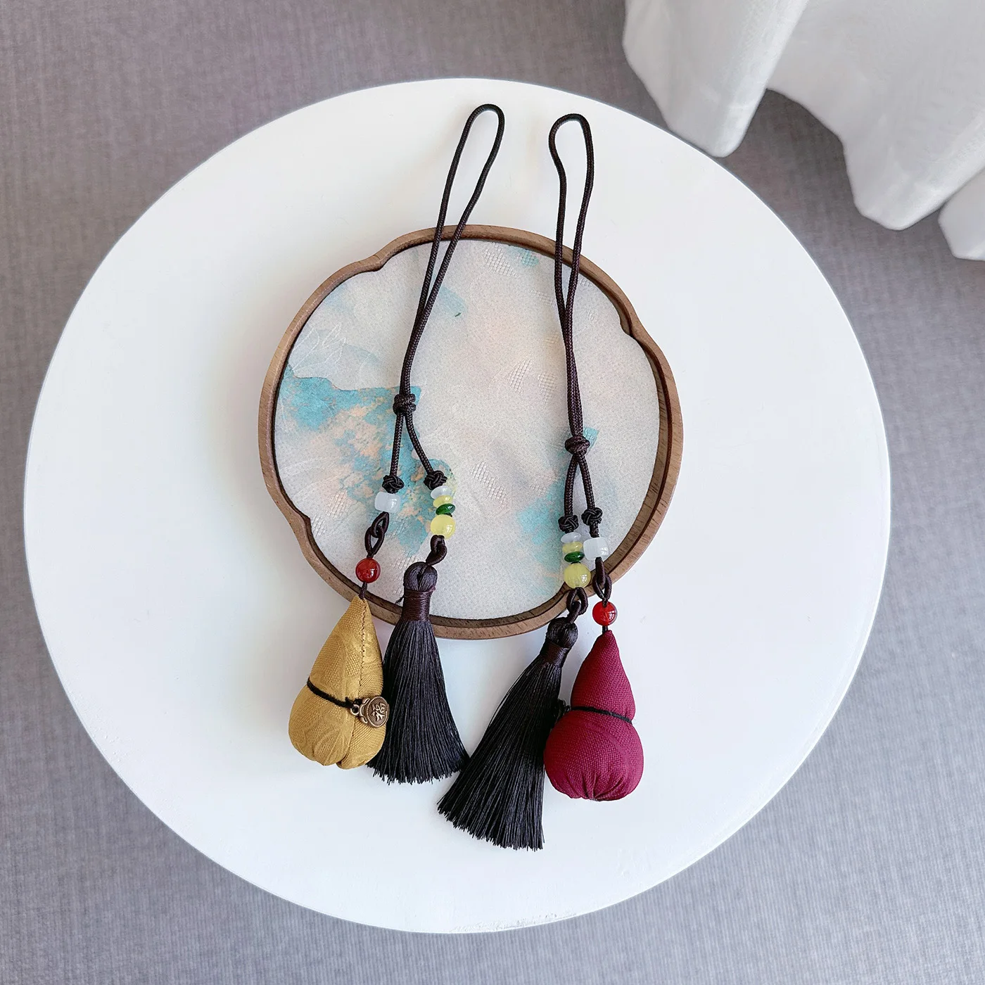 Xiangyunsha القرع الداخلية سيارة قلادة جالبة للحظ للحقائب 100% الحرير الطبيعي الحرفية والإبداع اكسسوارات النمط الصيني