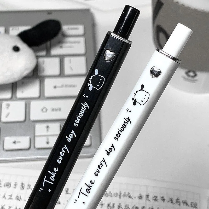 Sanrio Pochacco Neutral Pen Cute Kawaii Anime Student Cartoon Stationery Push Pen Homework Examination Signature Pen Girls Gifts