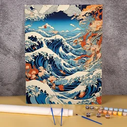 Oil Painting By Numbers Acrylic Paint By Numbers Kits For Adults Drawing On Canvas Seascape Picture Diy Home Decor Sea Wave