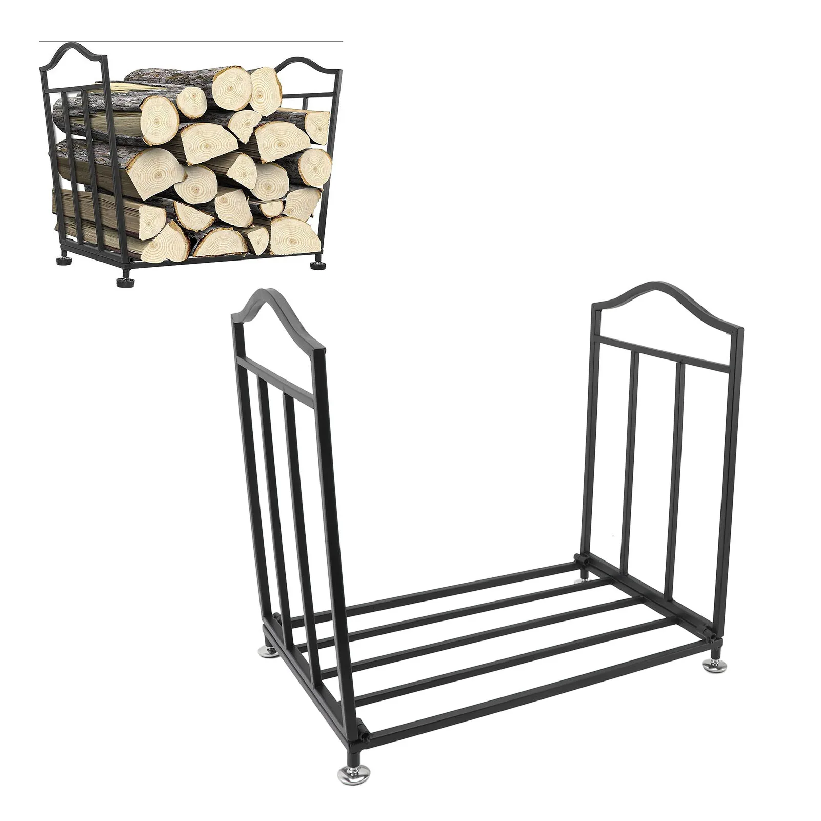 Firewood Holder Heavy Duty Iron Antislip Firewood Storage Rack Indoor Outdoor Wood Log Organizer Firewood Storage Rack Log Rack