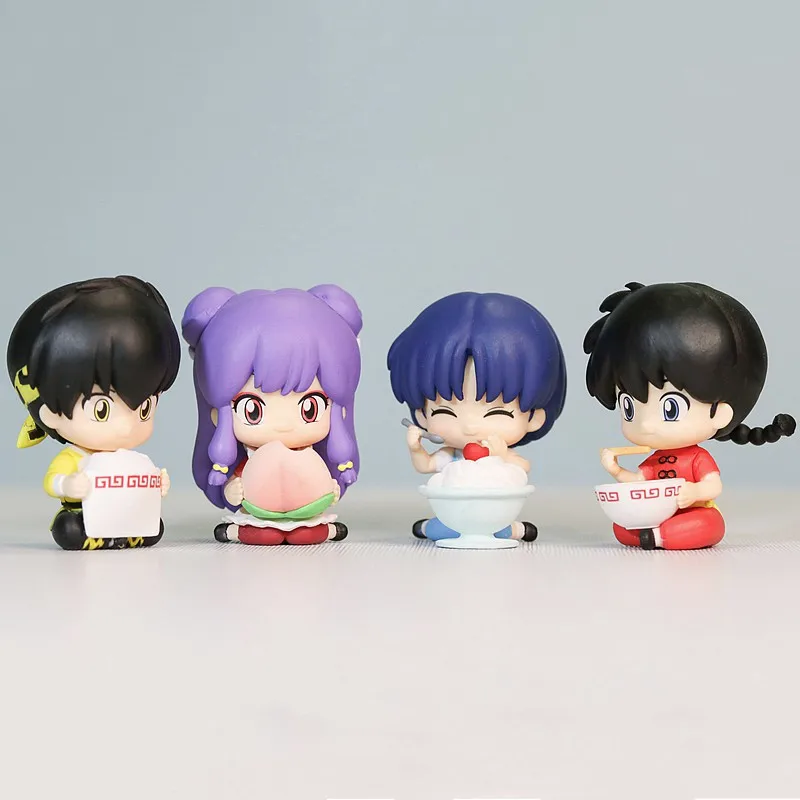 Japanese Genuine Gacha Scale Model Ranma 1/2 Sitting Position Ranma Tendou Akane Hibiki Ryoga Action Figure Toys