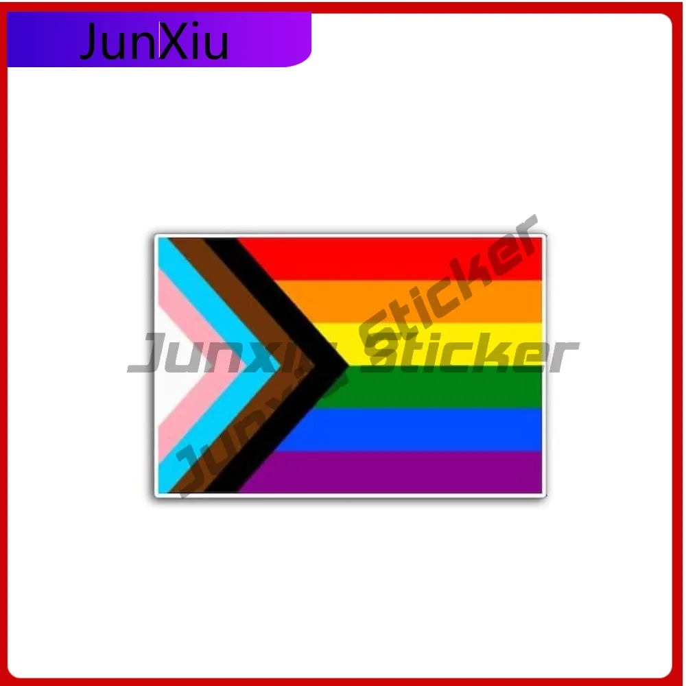 

Progress Pride Flag Sticker Pack Vinyl Decal Lgbtq Inclusion Anti Scratch Exterior Decoration Motorcycle Stickers Custom Printed
