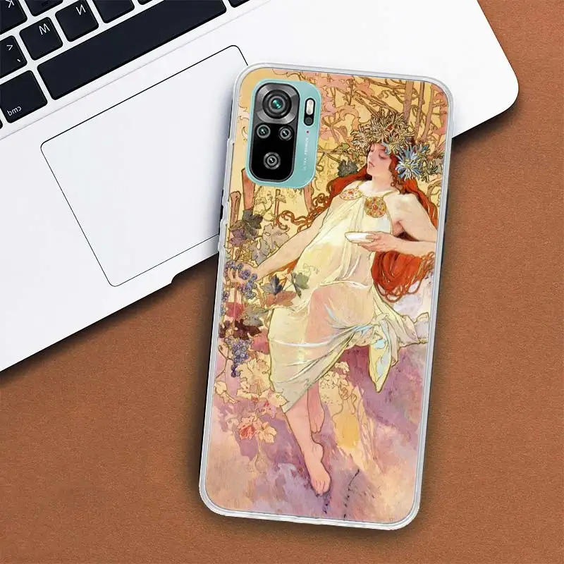 Alfons Mucha Primavera Phone Case For Xiaomi Redmi 12 12C 10 10C 10A 9T 9C 9A 9 8 8A 7 7A 6 6A K20 K30 K40 Pro S2 Fundas Cover