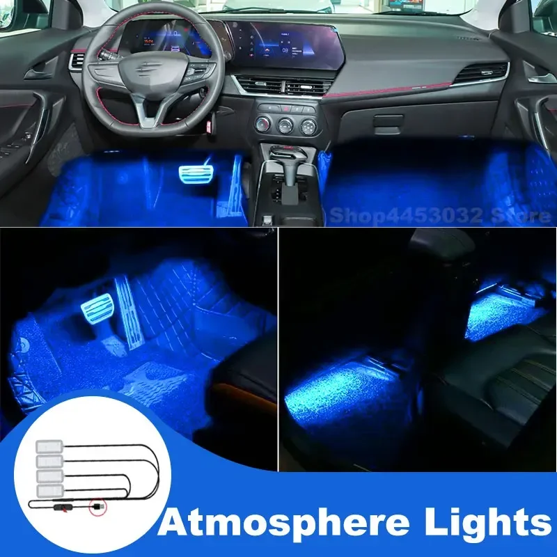 USB Interior Lights For Chevrolet Avalanche 1500 Colorado Camaro Cruze Cobalt Led Foot Ambient Light Interieurs Voiture Blue