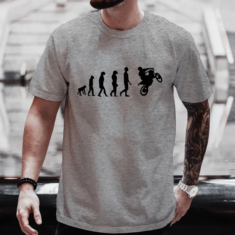 Men\'s Street Wear T-shirt Summer Fashion Tee Shirt Evolution Motorbiker Motorcycles Tops Casual Men Tshirts Oversized Streetwear