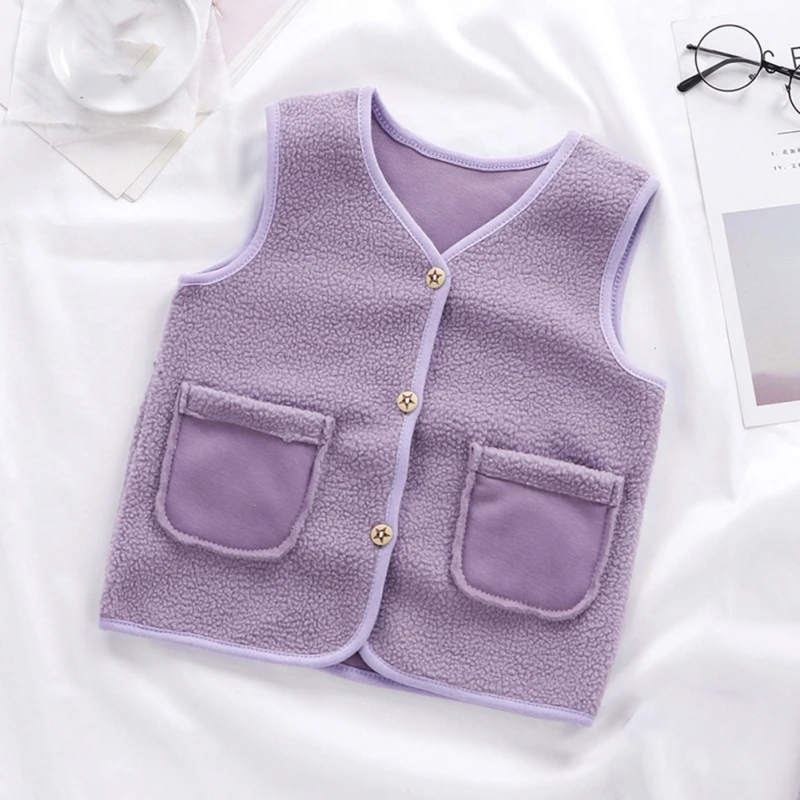 1pc Kids Clothes Waistcoat Children Vest Boy Girl Thicken Velvet lining Keep Warm Jackets Vest Toddler Clothing in Autumn Winter