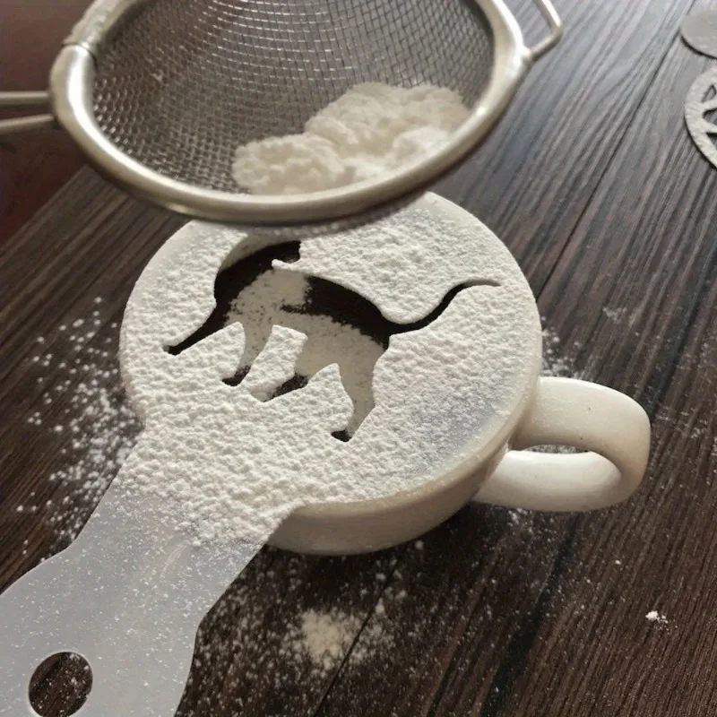 Professional DIY Latte Art Stencils Set for Coffee Cappuccino Cake Cookie Decorating Spray Painting Molds for Holiday Desserts