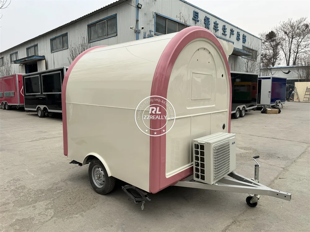 Concession Fast Food Truck ห้องครัวเคลื่อนที่อุปกรณ์ครบครันรถเข็นสุนัขร้อน Street Coffee Shop Kiosk รถพ่วงอาหารมือถือ