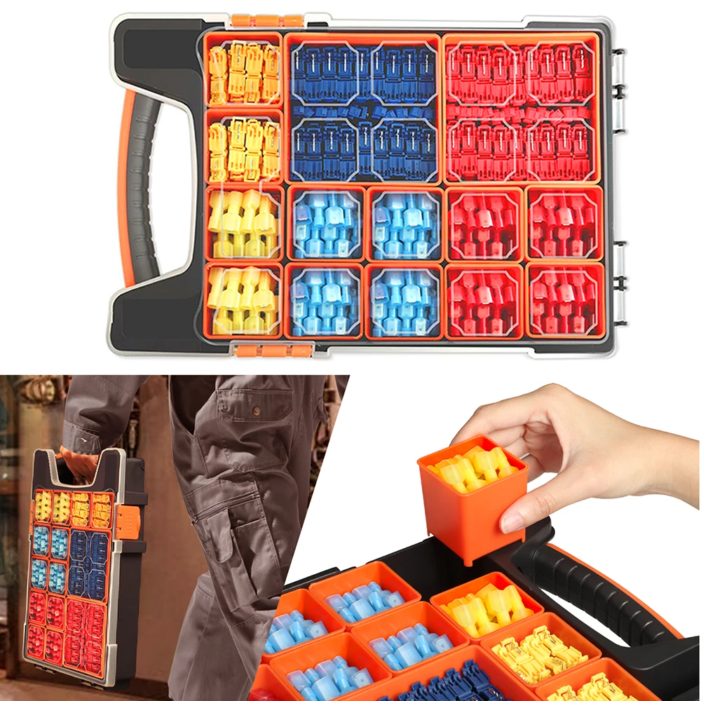 

600 шт., комплект разъемов для проводов T-образного кабеля, изолированный провод, разъем для сращивания проводов T-Tap, электрический разъем для лопаты с нейлоновым корпусом