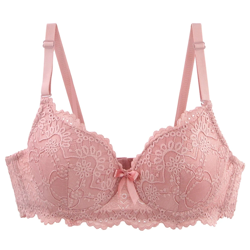 Sutiã Minimizador de Renda DainaFang com Bojo 3/4 Removível, Sem Alças, Suporte Lateral, Push Up, 3 Ganchos, Roupa Íntima Feminina ABC