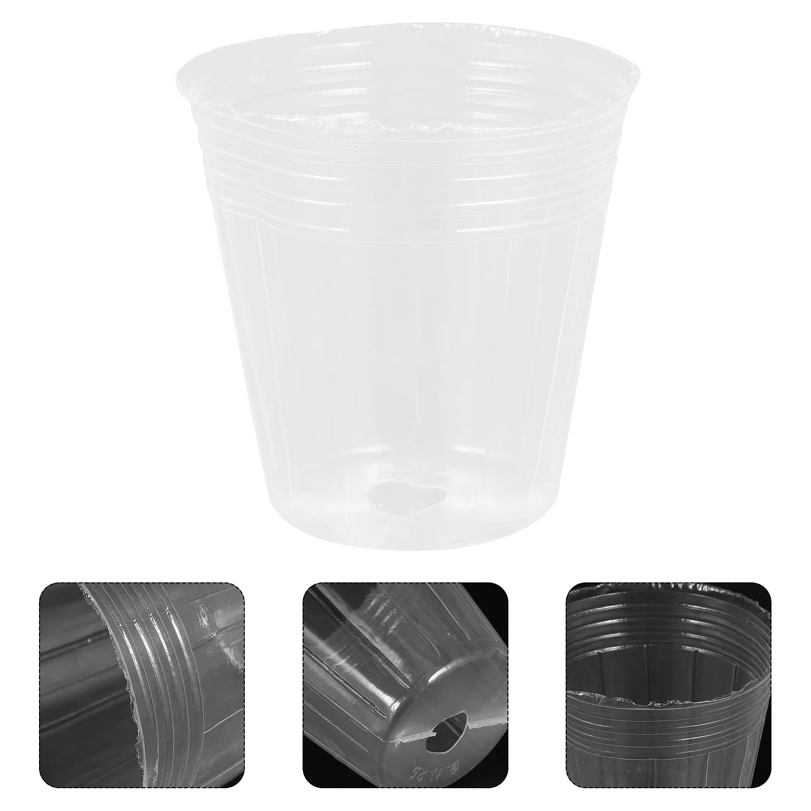 50 Pcs Nursery Cup Pots with Drainage Holes Flower Clear Plant Funny Plastic for Plants Pp