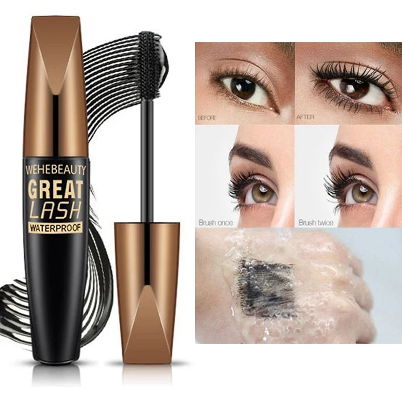 3D Fiber Mascara Waterproof Quick Dry Mascara Natural Volume Long Eyelash Extension Black Thick Lengthening Eye Lashes Cosmetic