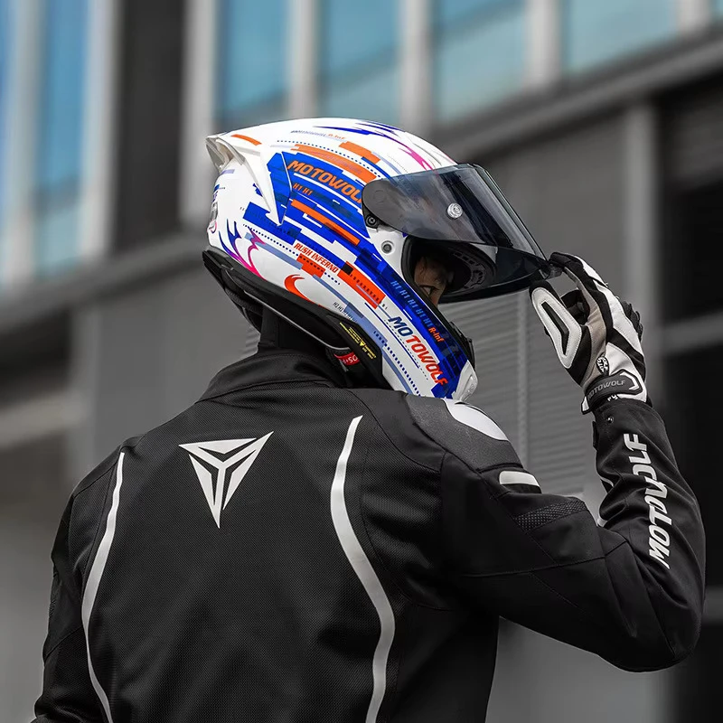 MOTOWOLF H1 Motorcycle Helmet BigT ail Men Women Locomotive Full Helmet Lightweight ALL Seasons cascos para moto racing casco