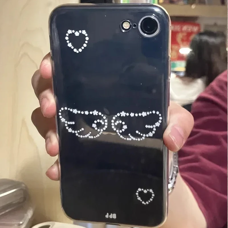 Phone Case For Samsung S25 S24 S23 S22 S21 S20 FE Plus Ultra Lite 5G Fashion Cute ins Korean Angel Wings Love Heart TPU Cover