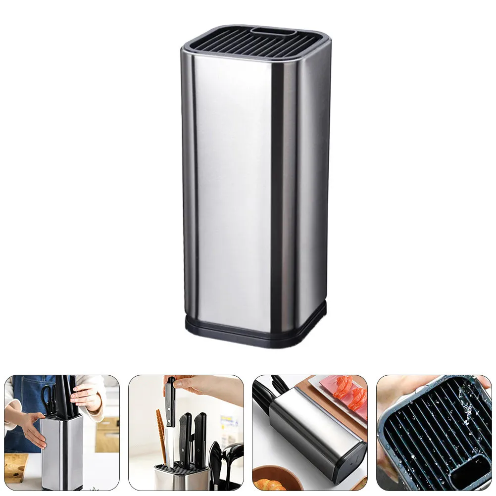 

1 шт. Подставка для ножей из нержавеющей стали, кухонный органайзер для ножей, экономия места, для столешницы, нержавеющий, с гладкой поверхностью, устойчивый