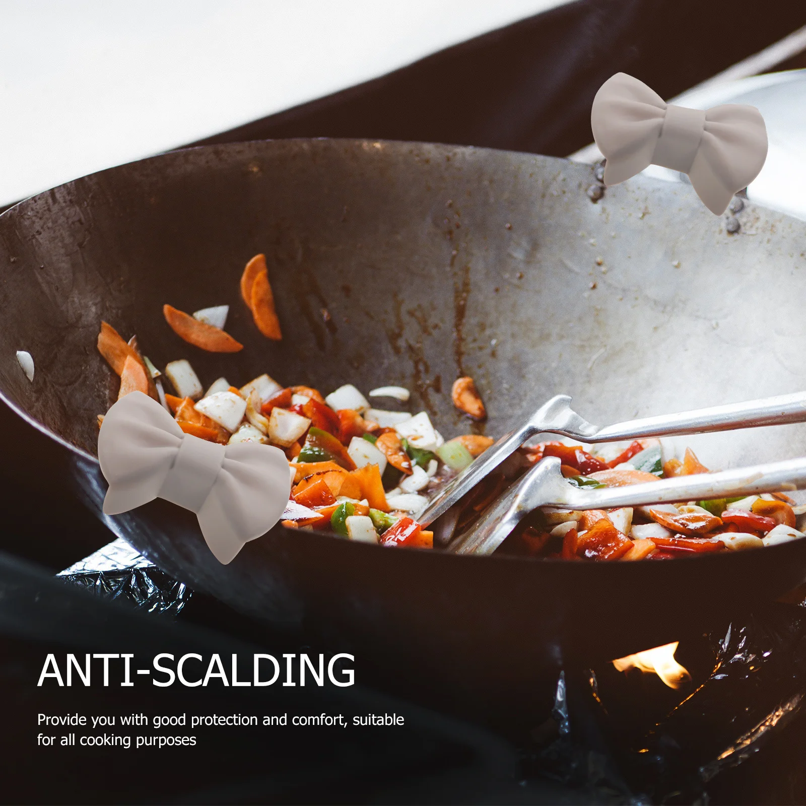 

4pcs Bowknot Insulation Clips Heat Resistant Silicone Kitchen Clips For Cooking Baking Anti-Scalding Pot Handles Kitchen